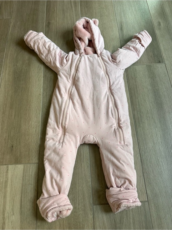 GAP Other - GAP Baby Plush Pink Hooded Snowsuit